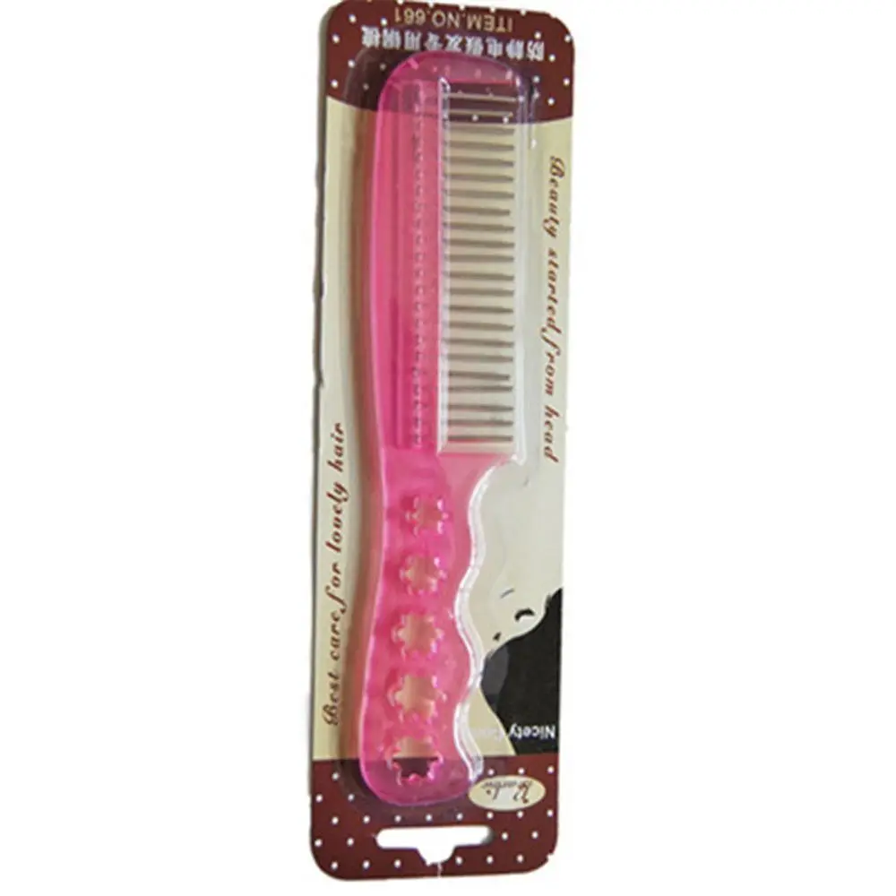 

Новая модная расческа для парика, антистатическая косметическая ручка, расческа для укладки, стальной инструмент для парика с зубьями