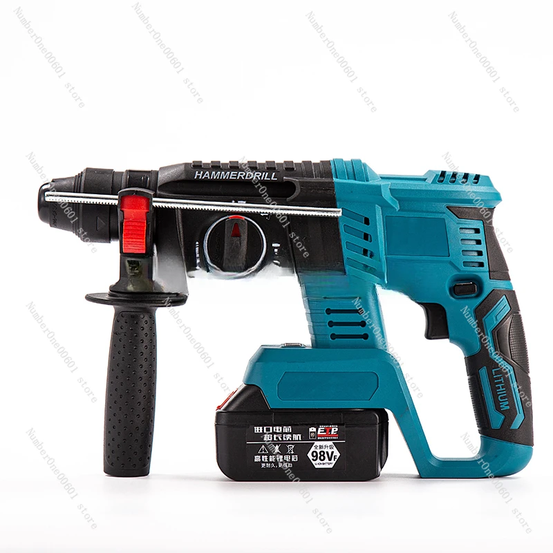 Electric Brushless Cordless Rotary Hammer Drill, Rechargeable, Multi-function, High-Power Impact Drill