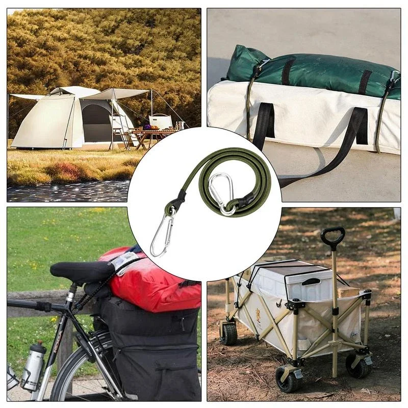 Outdoor-Hochleistungs-Bungee-Schnur elastische Krawatten riemen Schnur Karabiner haken Kajak Radfahren Gepäck Packs eile Camping zubehör