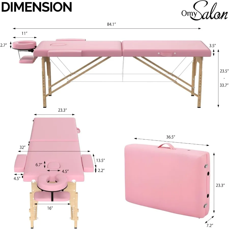 Massage Table Portable Massage Bed, 84