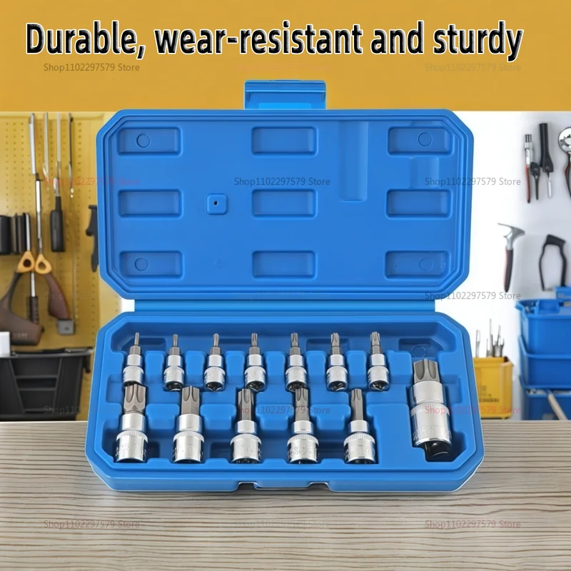 13 قطعة مجموعة مفاتيح توركس أدوات إصلاح السيارات تأثير المقبس وجع عدة الدراجة سيارة ورشة عمل ميكانيكية مفك مجموعة