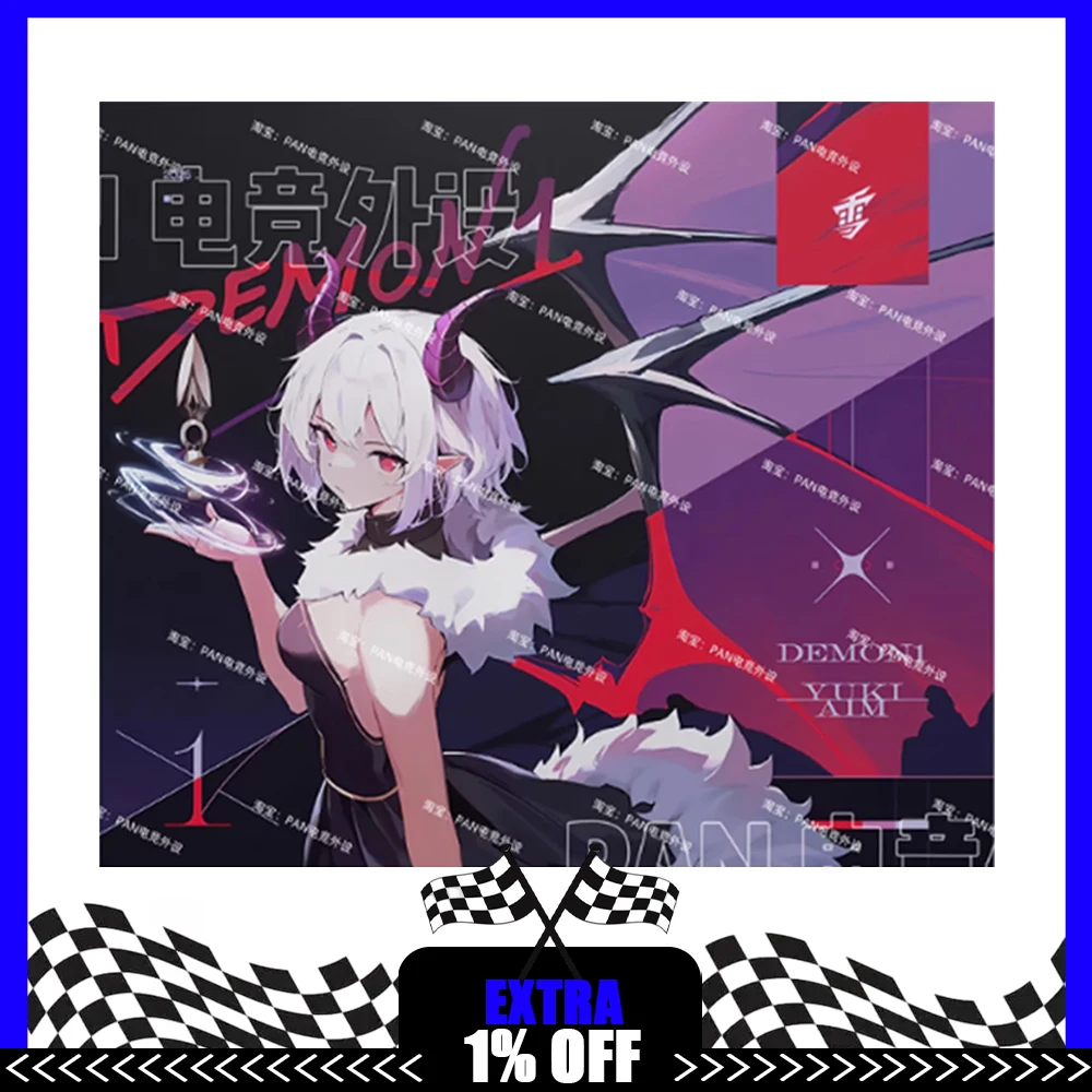 PAN Esports Yuki Aim x Demon1 Replicated Glass Mousepad Smooth Speed Mouse Pad Covering Primer For APEX Valorant Pc Accessories
