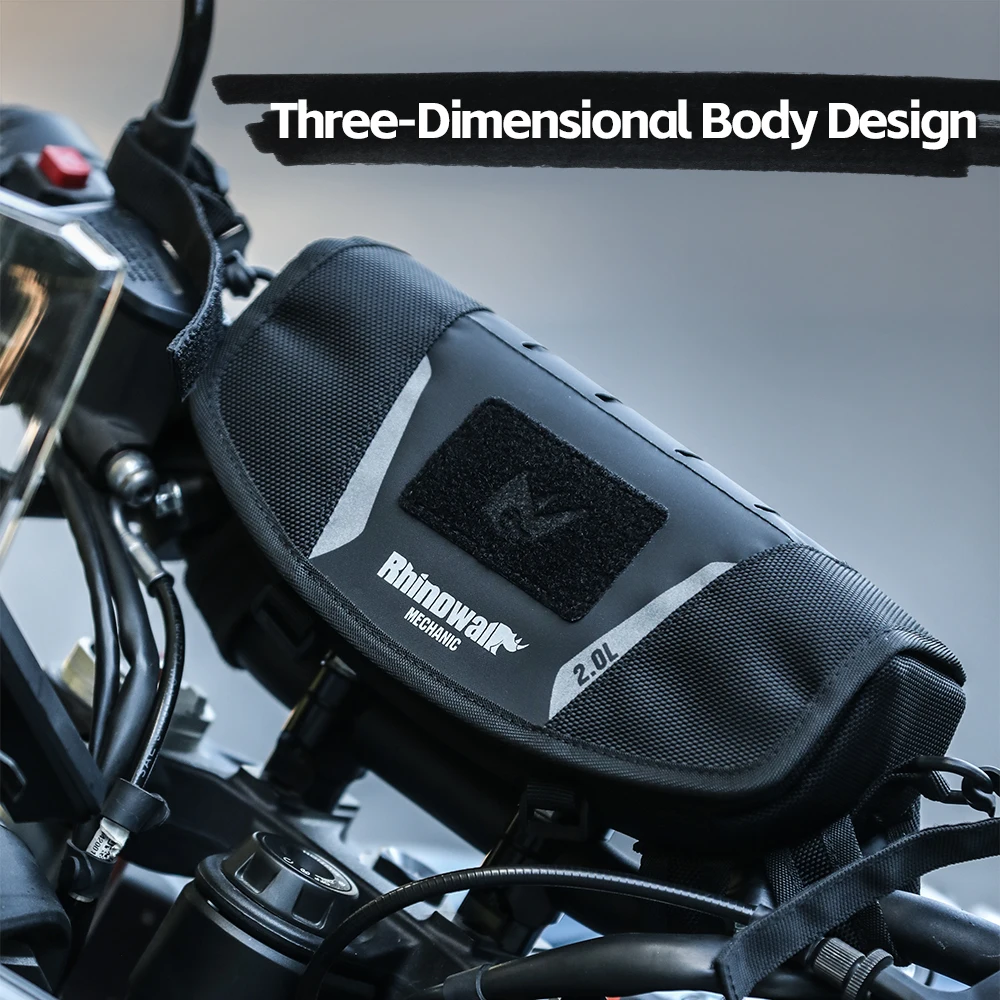 Rhinowalk Motorcycle Handlebar Bag Waterproof Universal Storage Pack Motor Travel Accessory Fit Off-road&ADV Riding Shoulder Bag