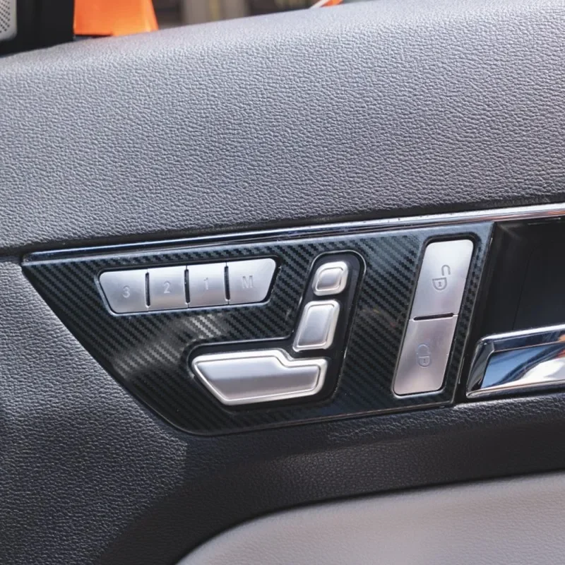 Carbon Fiber Car Interior Door Handle Panel Strips Cover Trim for Mercedes Benz E Class Coupe W207 C207 E200 e260 E350 Accessory