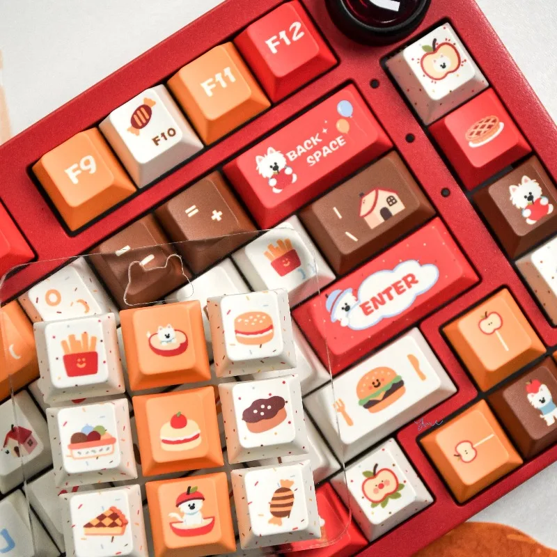 

Hamburger Theme Keycaps Set Customization PBT Sublimation MOA/Cherry Profile Keyboard Cap for Mechanical Keyboard Accessories