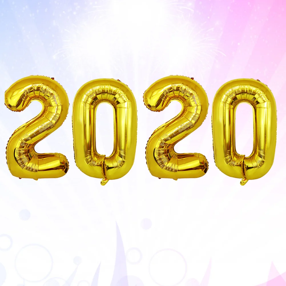 

2020 Number Foil Balloons Party Decoration Festival Birthday Wedding Supplies Home Club Event Golden Leak