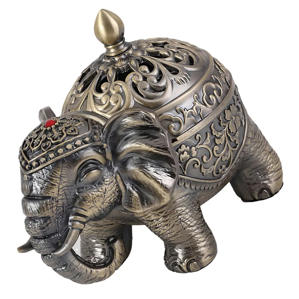 Incense Burner Aromatherapy Furnace Zinc Alloy Compact Size Creative Elephant Shape Home Decor Office Bedroom Ornament