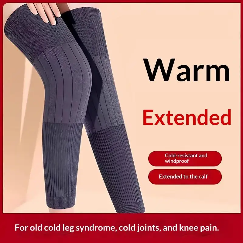 1 Pair Cashmere Knee Protector Thick Warm Wool Kneepad Leg Guard Windproof Coldproof Leg Warmers Women Men KneeCap Leg Sleeves