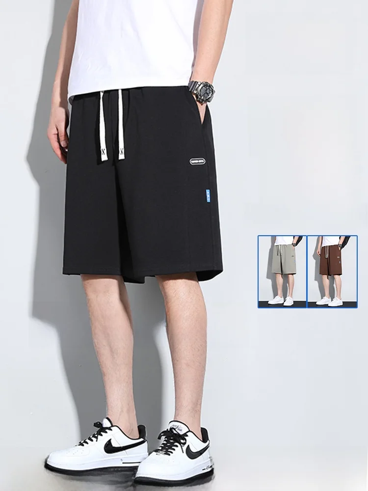 

Мужские летние шорты MoChao из ледяного шелка большого размера, тонкие, повседневные, спортивные, свободного кроя, прямые, длиной до колена