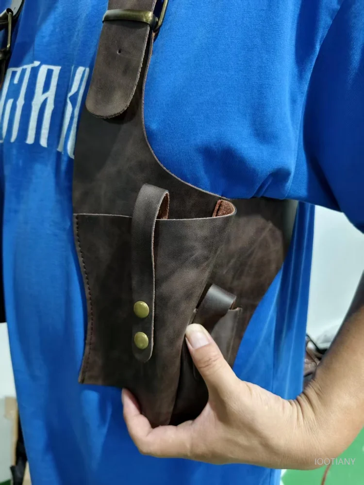 Neue Retro Viking Umhängetasche Pistole Lagerung Tasche Mittelalterlichen männer Halloween Rolle Spielen Zubehör Einstellbare Tragbare Brust Taschen