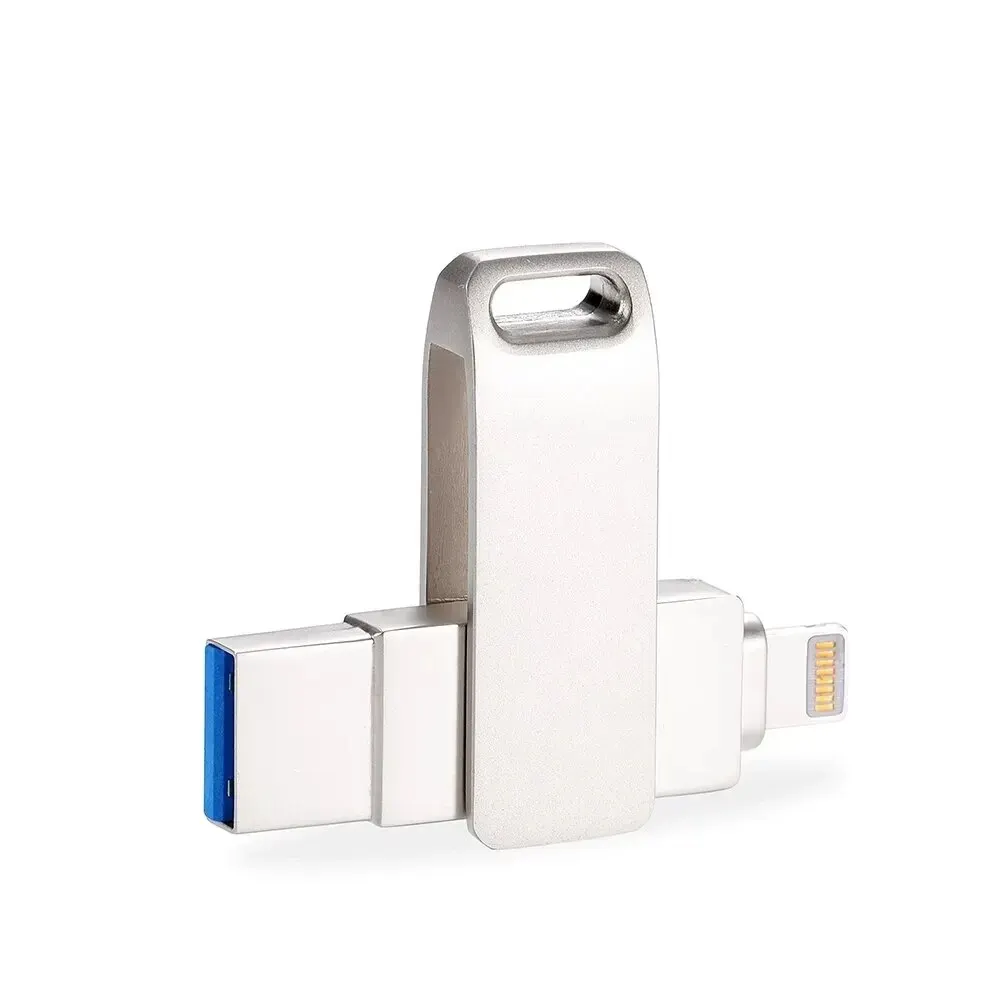 USB 3.0 Flash Drive 128GB For IOS iPad PC Pen Drive 64GB 2 in 1 Pendrive 32GB OTG Memory Stick Silver U Disk