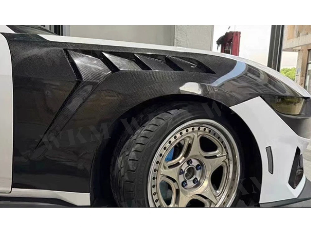 

Dry Carbon Fiber Side Fenders Air Vent Trim Coves Replacement Body Kit For Ford Mustang 2024+ Car styling Accessories