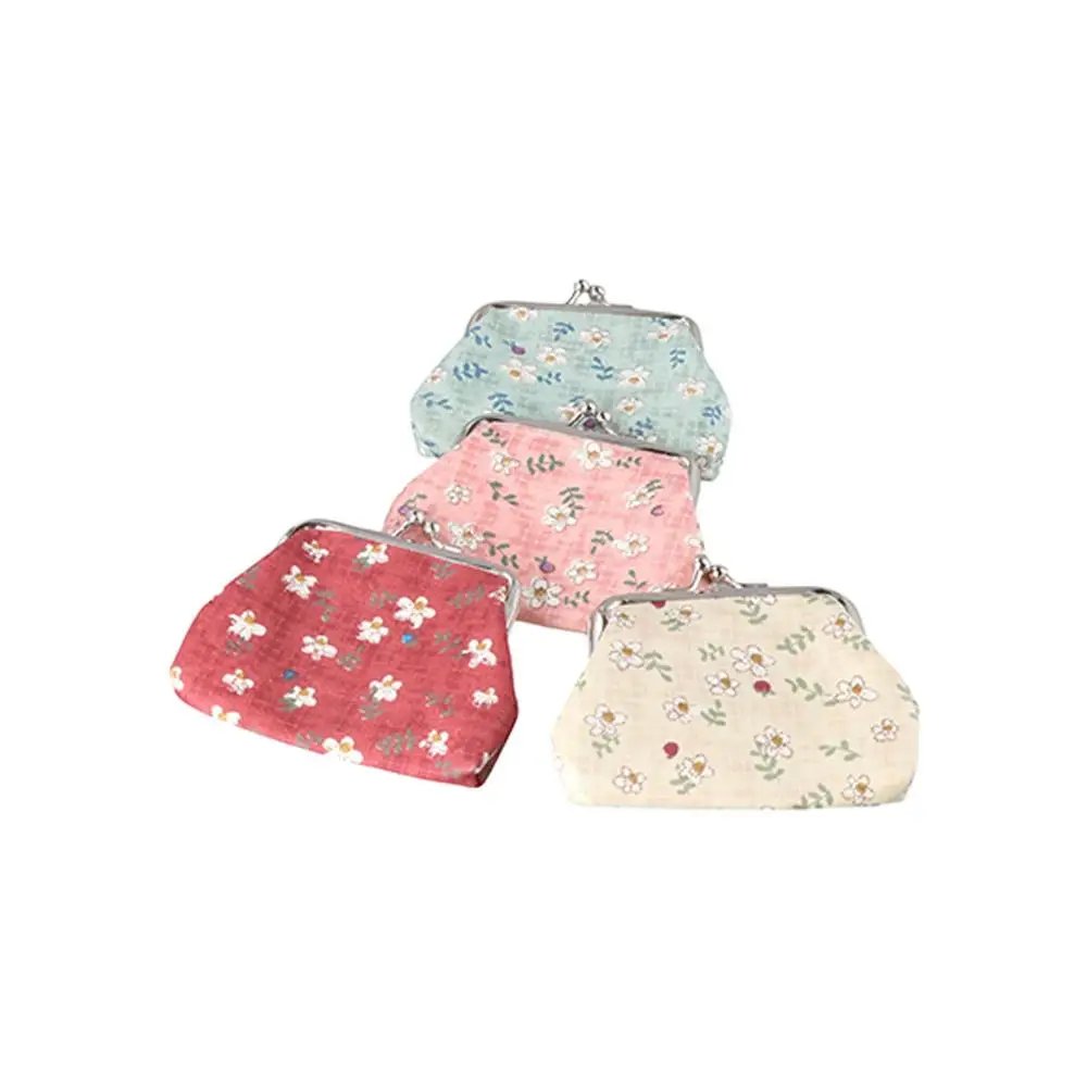 꽃 프린트 귀여운 여성 레트로 레이디 머니 클립 클러치 백 작은 지갑 동전 지갑