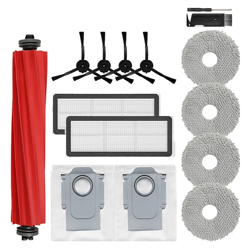 Main Side Brushes Mop Cloths HEPA Filters Dust Bags For Roborock Qrevo Pro/Qrevo Maxv/Qrevo S Robot Vacuum Spare Parts