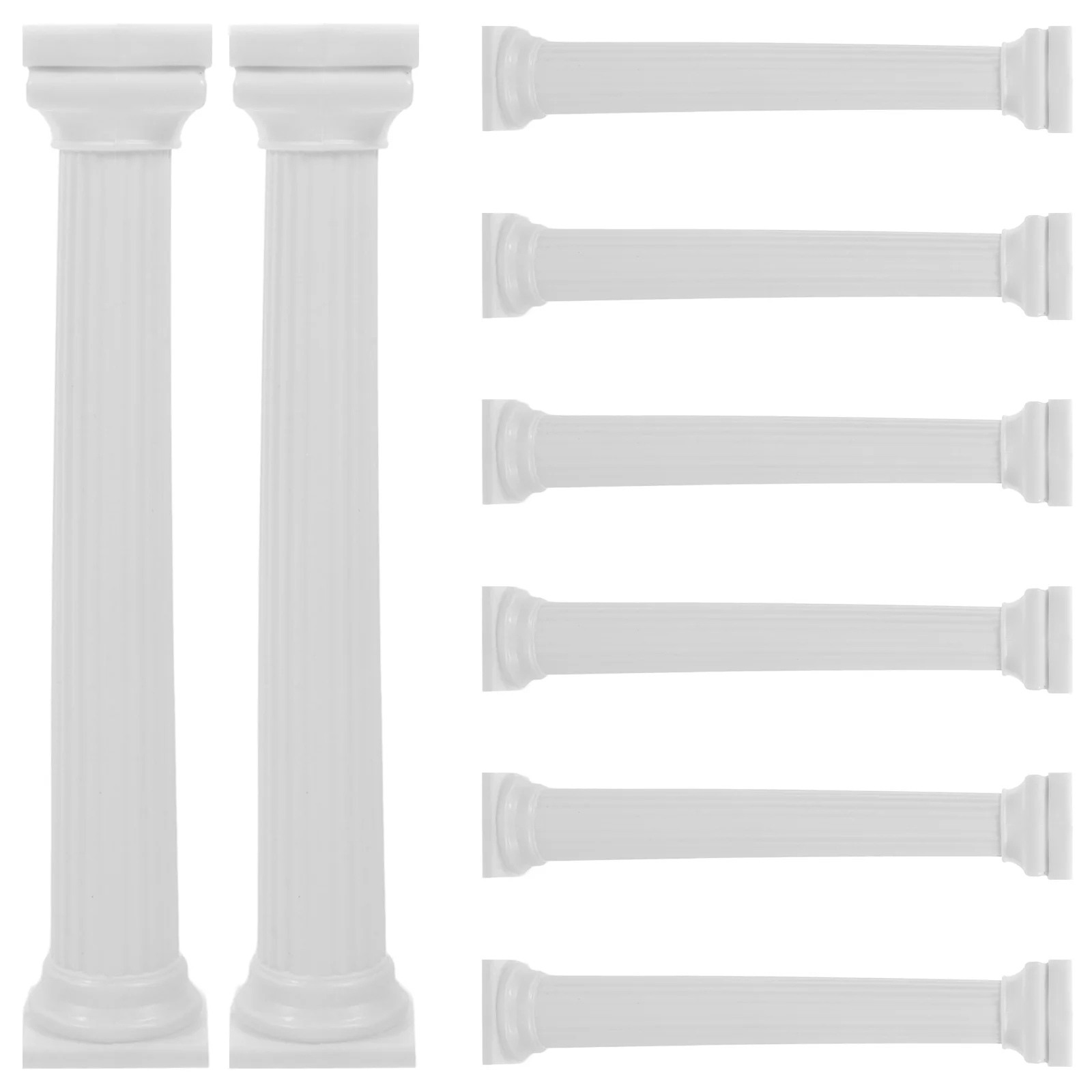8 Pcs Roman Pillar Cake Stand Plastic Small Cakes Pillars Wedding Stands Column Rod White Tiered Desert Table Display Decorate