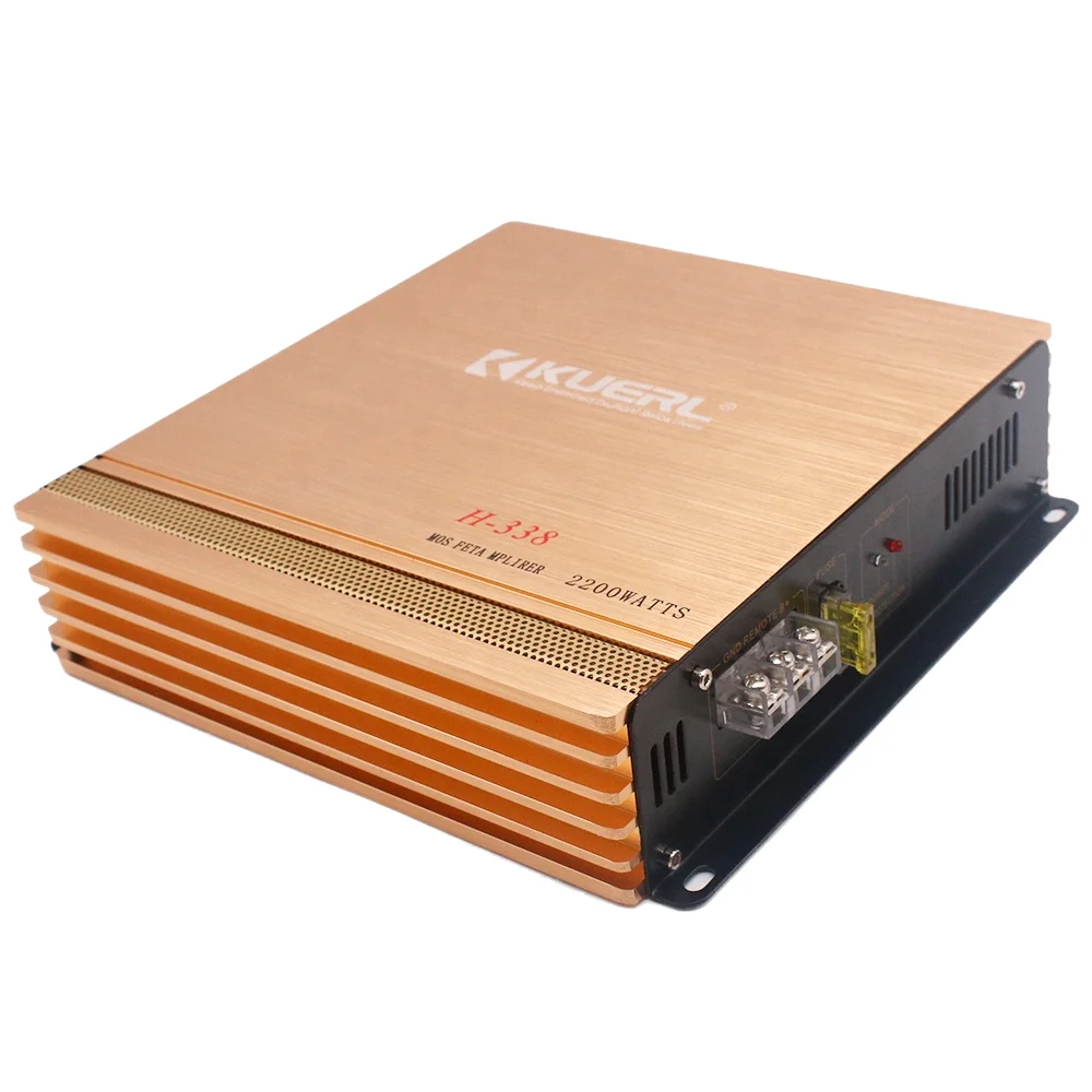 Easy installation. Aluminum alloy Class AB 12V car audio 2Ch-Amplifier max 2200W High Power  with Excellent heat dissipation