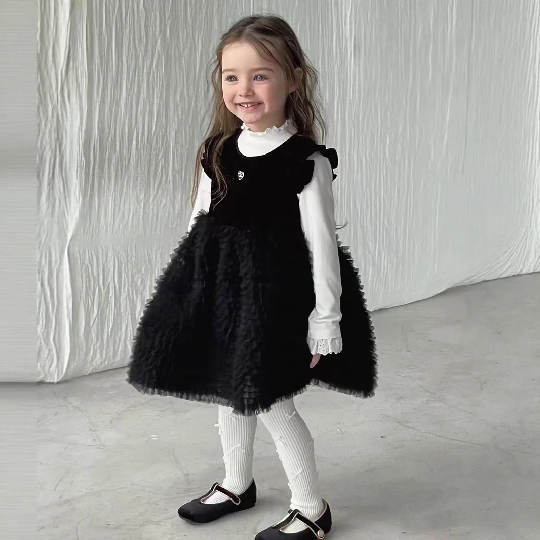 

Girls Suit 2025 Autumn New Children's Clothing Korean Style Girl Baby Lace Bottom Shirt Senior Sense Sundress Two Sets