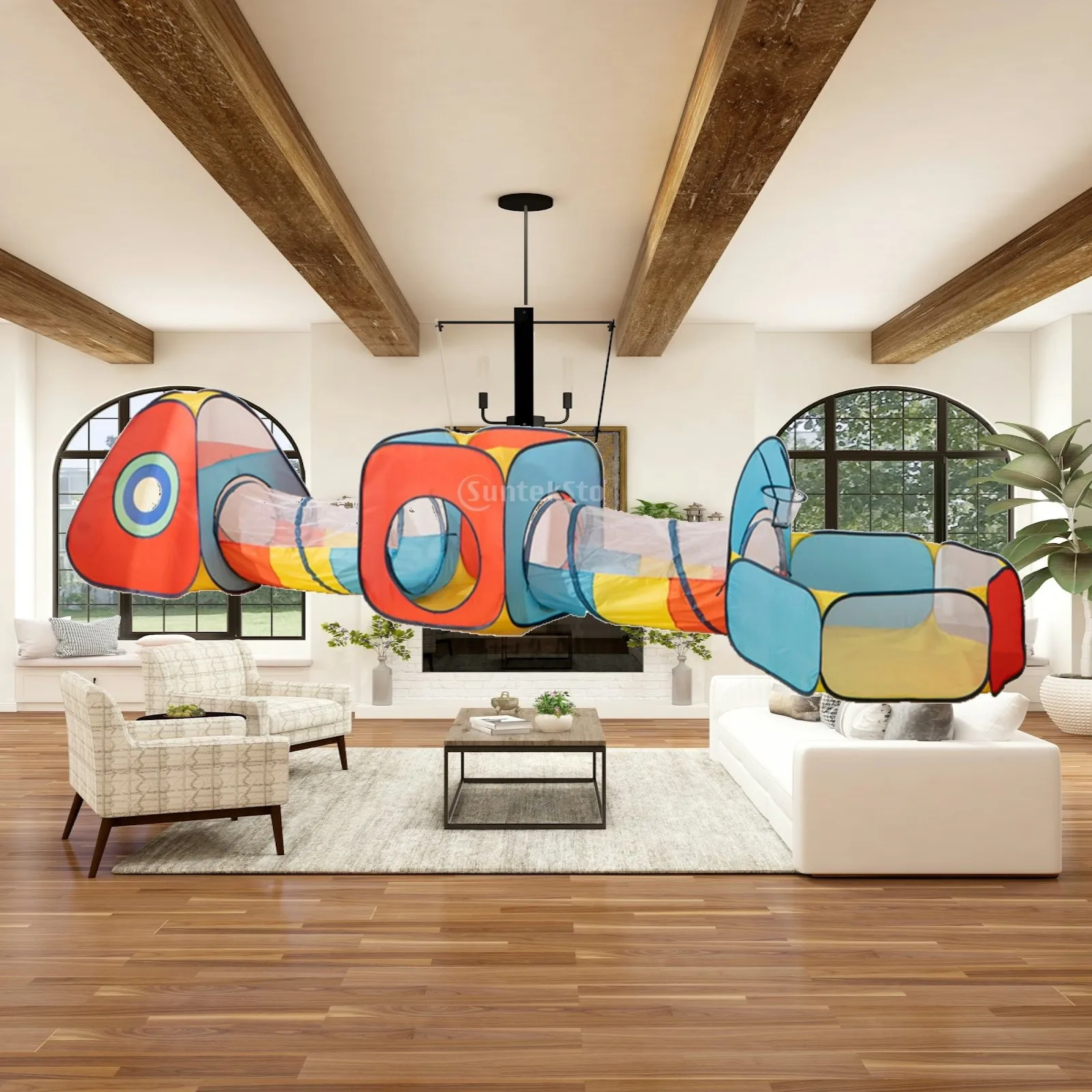 Crawl Tunnel Play Set Colorful Textile Portable Play Tent Set