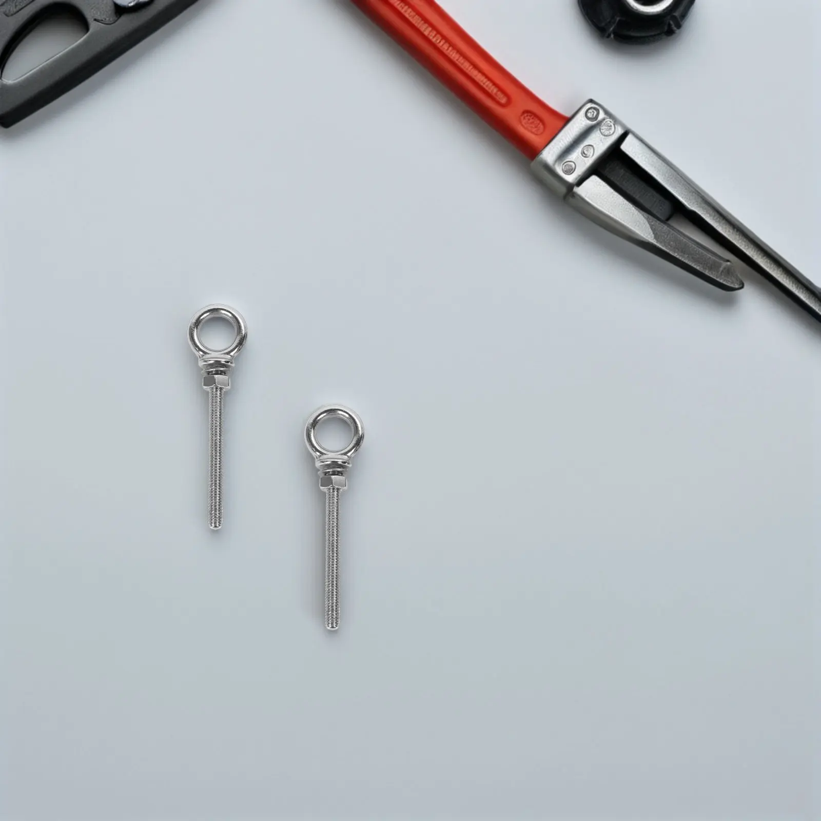 4Pcs Stainless Steel Eye Bolts Threaded Eye Bolt Anchor with Hex Nuts Closed Loop Heavy Duty Hook Bolt for Garage Workshop