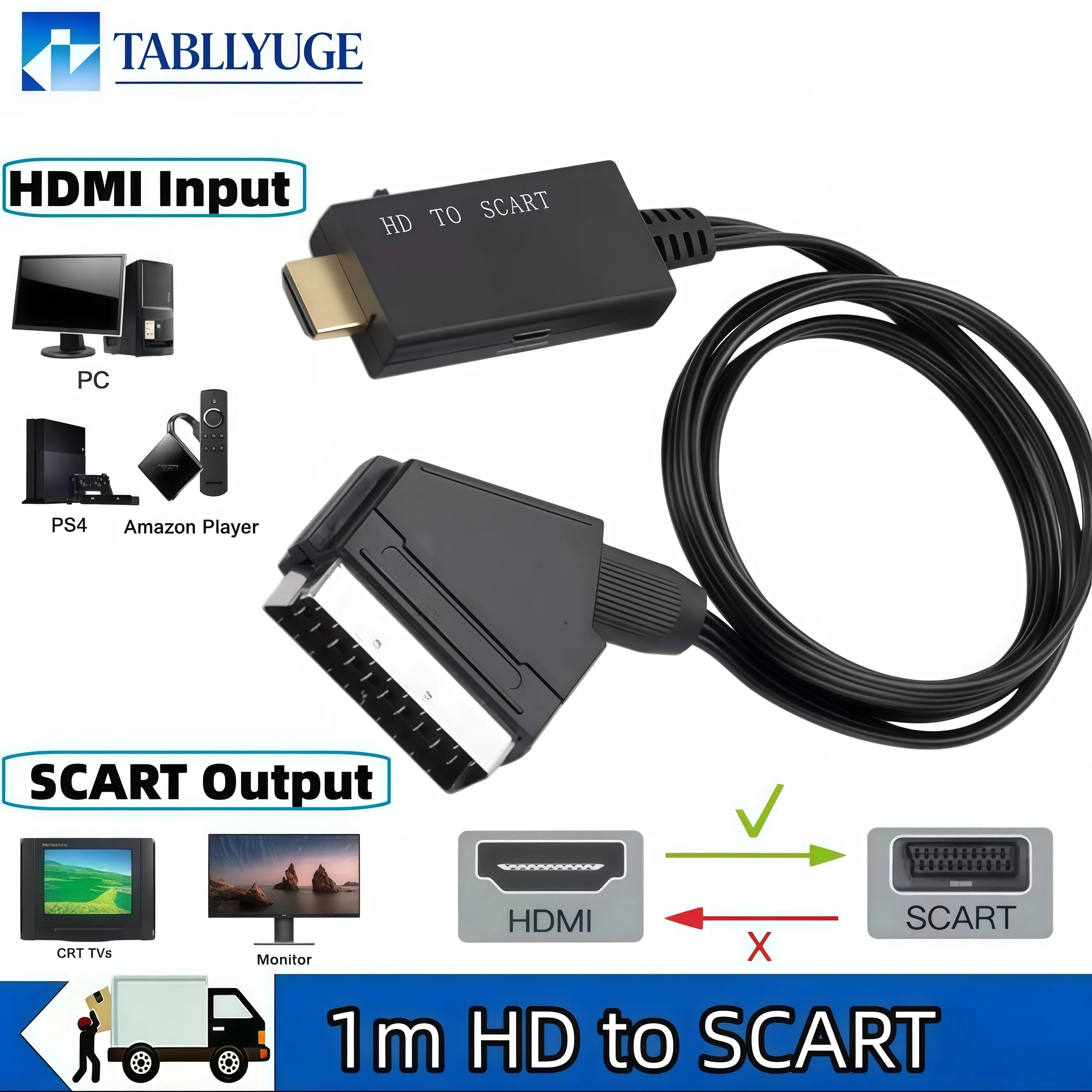 Scart To Hdmi - HDMI-совместимый конвертер в SCART PAL NTSC,