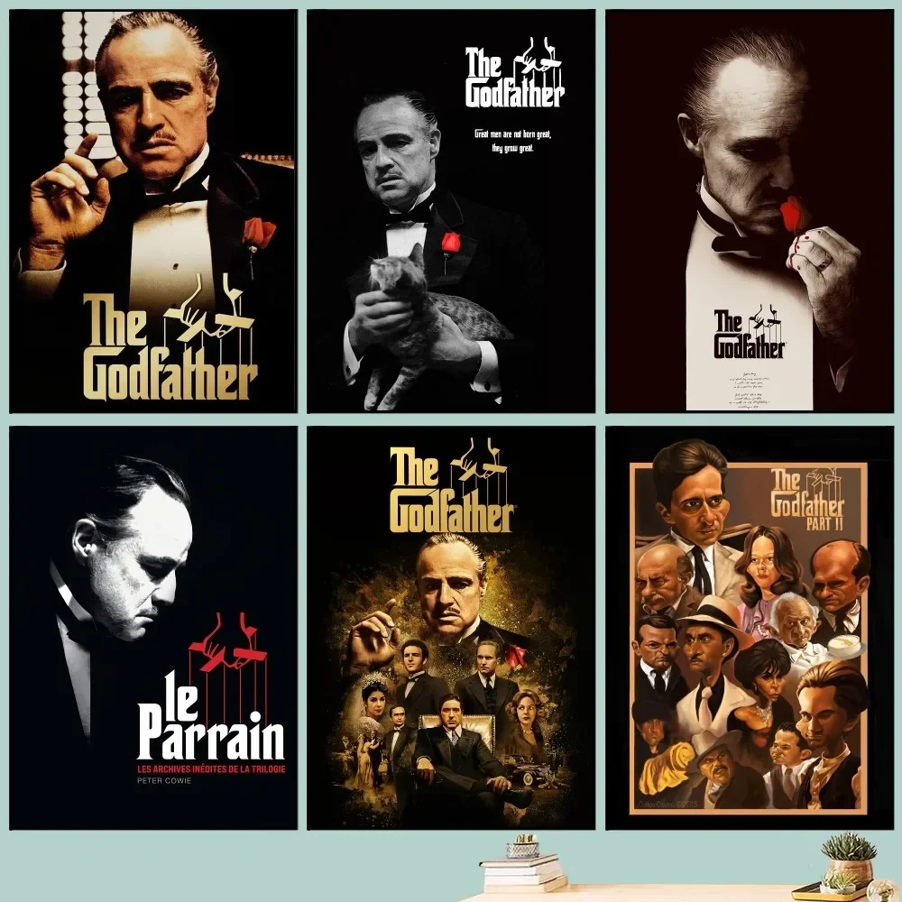 The Godfather Hot Classic Movie Poster DIY Vintage Movie Poster Wall Art Painting Study Stickers Big Szie Wall Painting