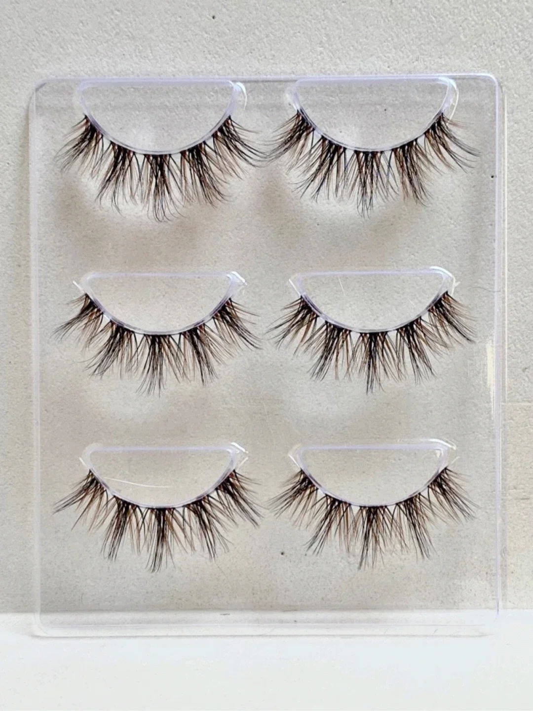 ナチュラルシミュレーション黒 + ブラウンつけまつげヌードメイク厚いまつげ 3 ペア透明幹手作りクロスまつげ