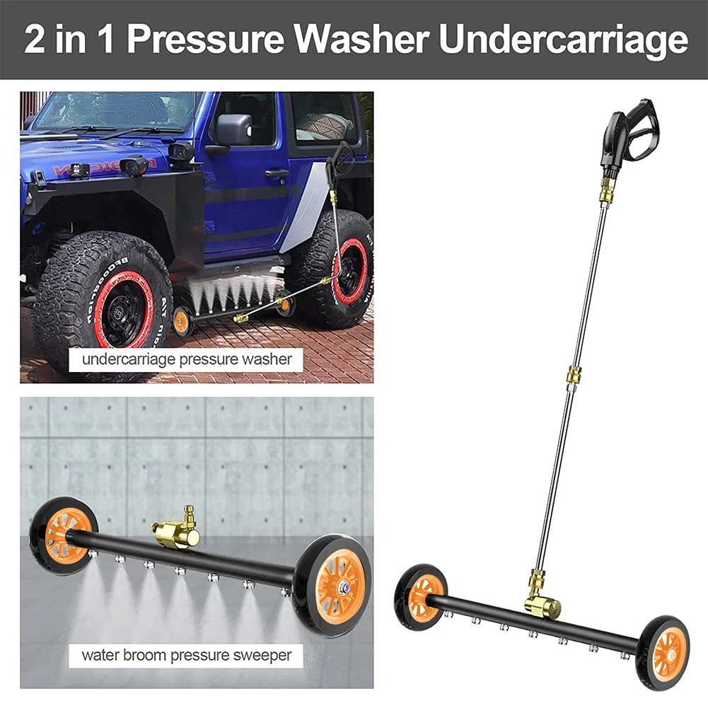 22 Inch High-Pressure Water Broom 1/4 Quick Connector Water Broom Under Car Chassis Floor Wash Underbody Cleaning Water Broom