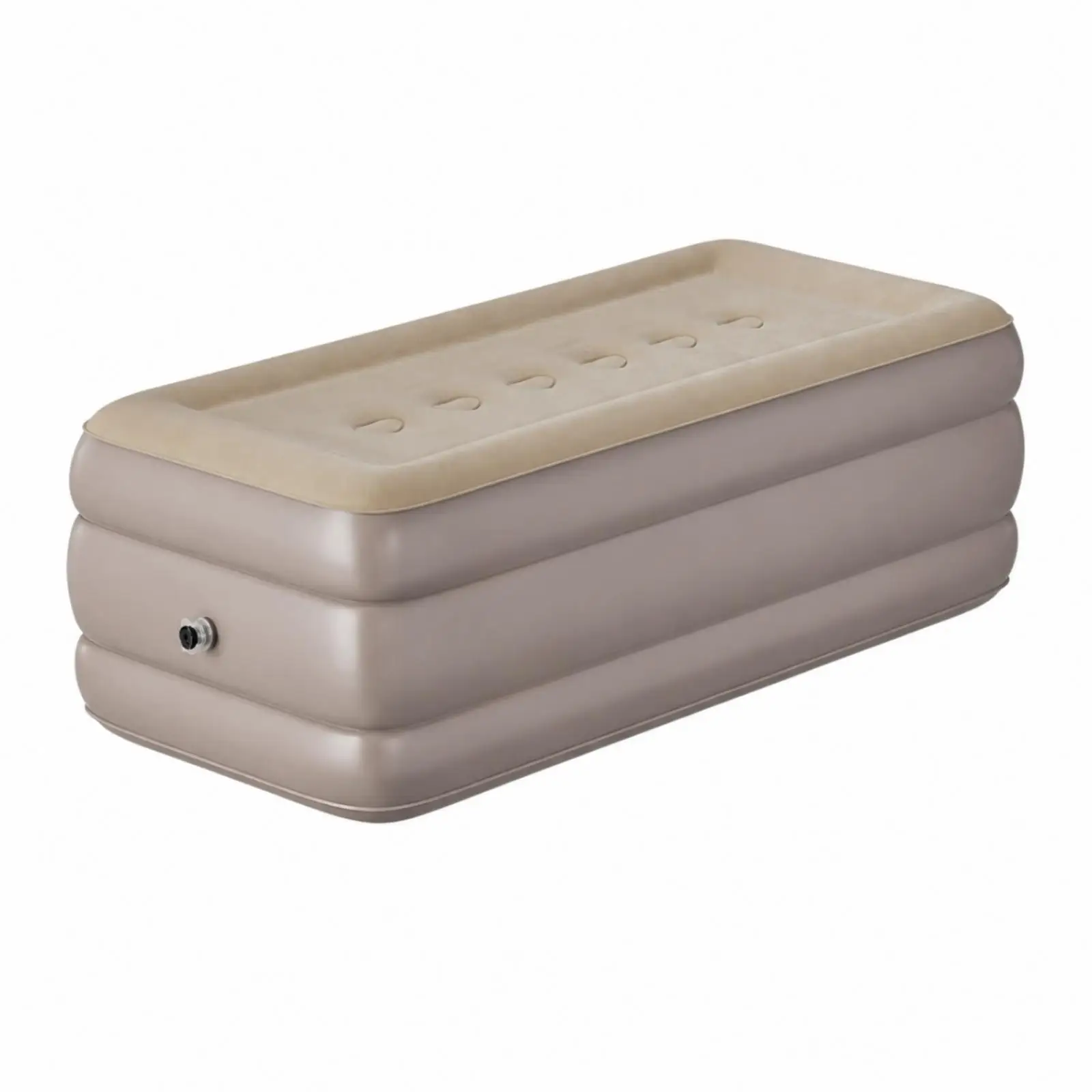 Foldable Air Mattress with Integrated Pump Inflatable Sleeper Pad for Train Berth Gap Filling Flocking PVC Lightweight Camping