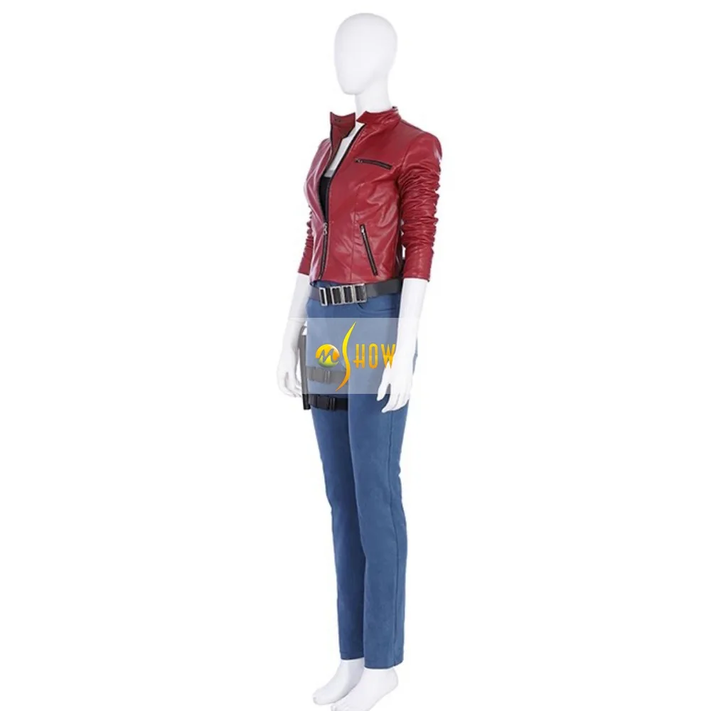 Game Claire Redfield Costume Red Jacket Coat Claire Cosplay Vest Pants Belt Bag Halloween Outfits