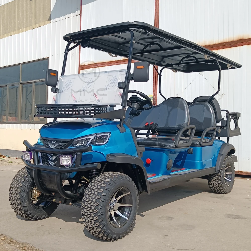 Best Price 6 Seater off Road Street Legal Personal Lifted Electric Golf Carts 48V 72V Lithium Battery Hunting Golf Cart 4+2 Seat