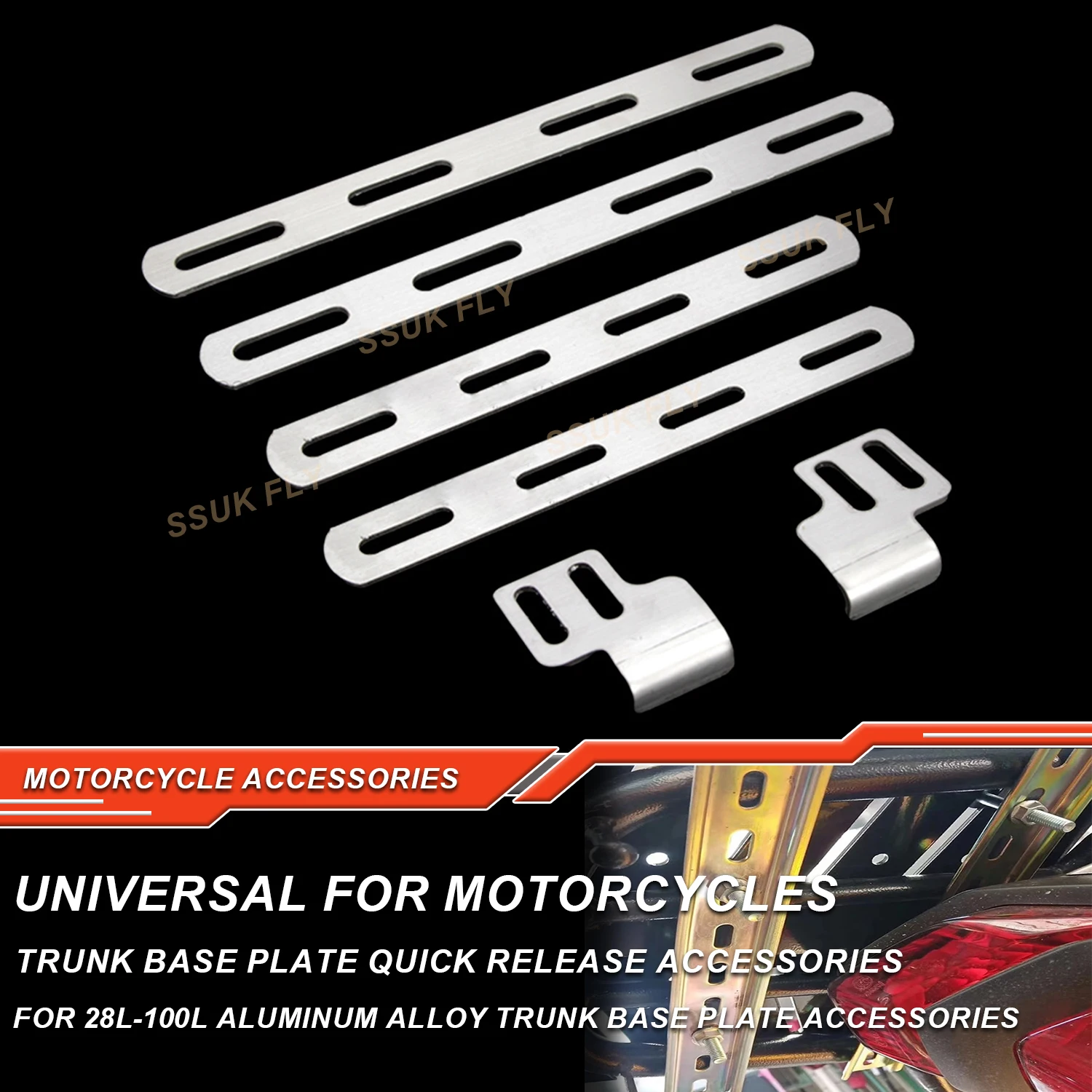 

Universal Motorcycle 28L-100L Tail Top Box Trunk Luggage Case Screw Spacers Bolts Set Bottom Base Plate Mounting Bracket Hook