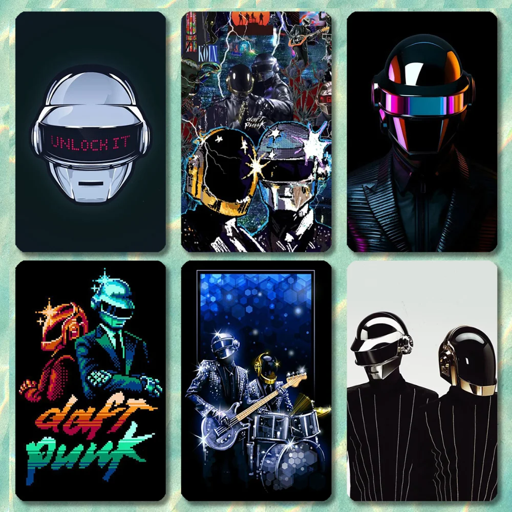 D-Daft P-Punk Rock Band Stickers Cartoon Credit Card Visa Debit Bank Charge Card Bus Metro Waterproof Sticker Decal Decoration