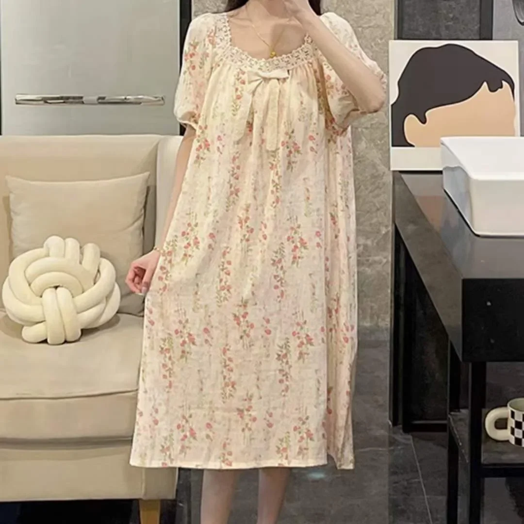 

Plus Size Floral Print Woman Satin Summer Nightgowns Nightdress Night Dresses Robe Lounge Lady Women Pijama Sleepwear Pj