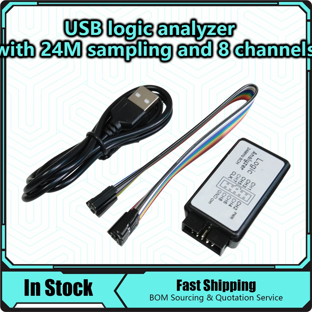 USB Logic Analyzer 24MHz 8 Channel 24M/seconds Logic Analyzer Debugger For ARM FPGA Logic 24M 8CH