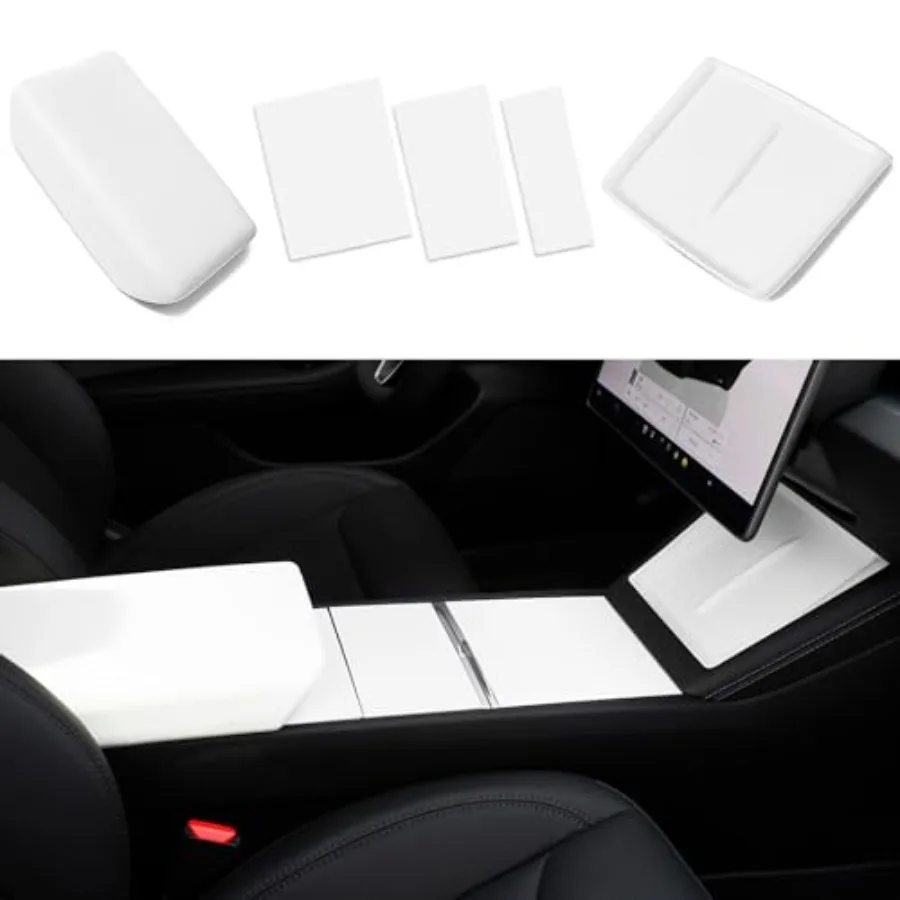 

2026 Center Console Cover for Model Y Juniper 2025 and Model 3 Highland Accories Set Armrest Cover Wirel Charging Pad Center Co