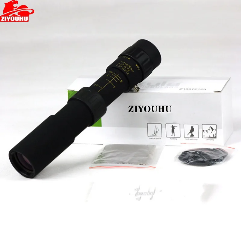 ZIYOUHU-Adjustable Pocket Monocular Telescope, Optical Scope, Portable Spyglass, Outdoor Hiking, Camping Equipment, 10-30x25