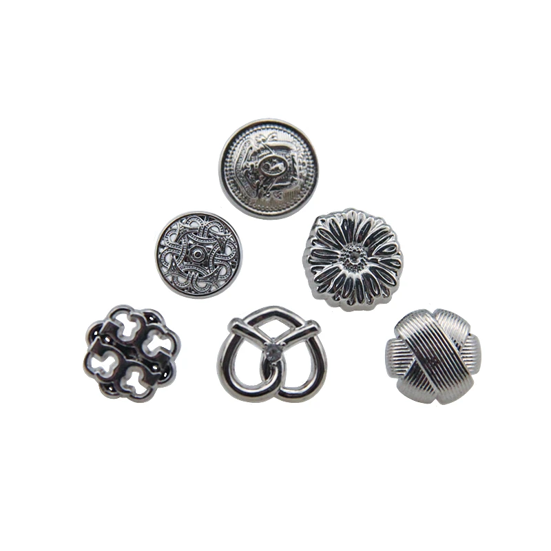 Botão de metal redondo estilo britânico, 2 peças, para camisa masculina e feminina, botão de gola estilo retrô para casaco