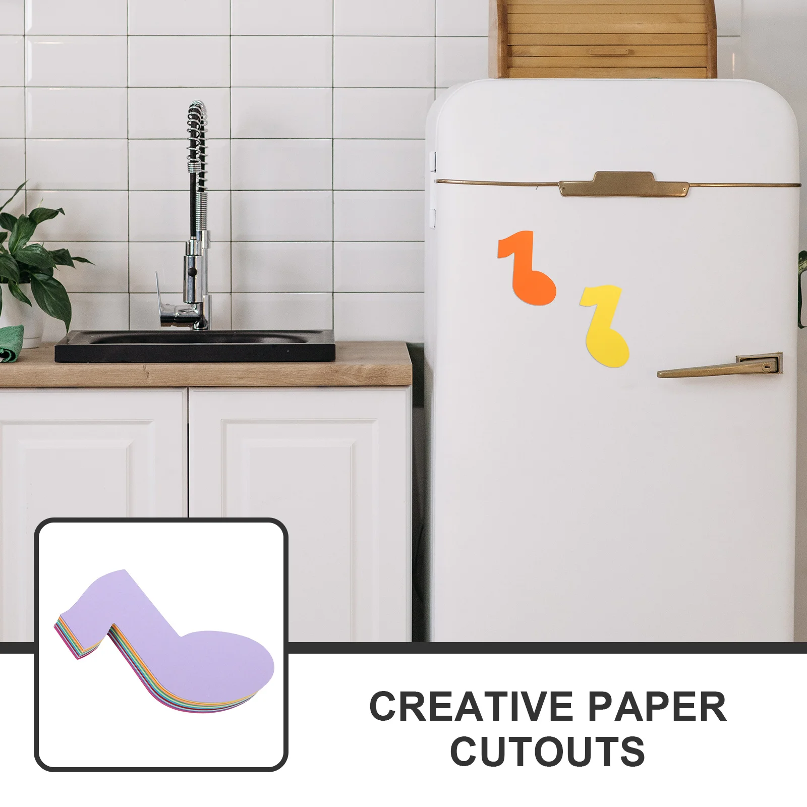 

72Pcs Classroom Wall Paper Cutouts DIY Decorative Cutout Set for Students Craft Activity Home Decor Musical Note Paper Cutouts