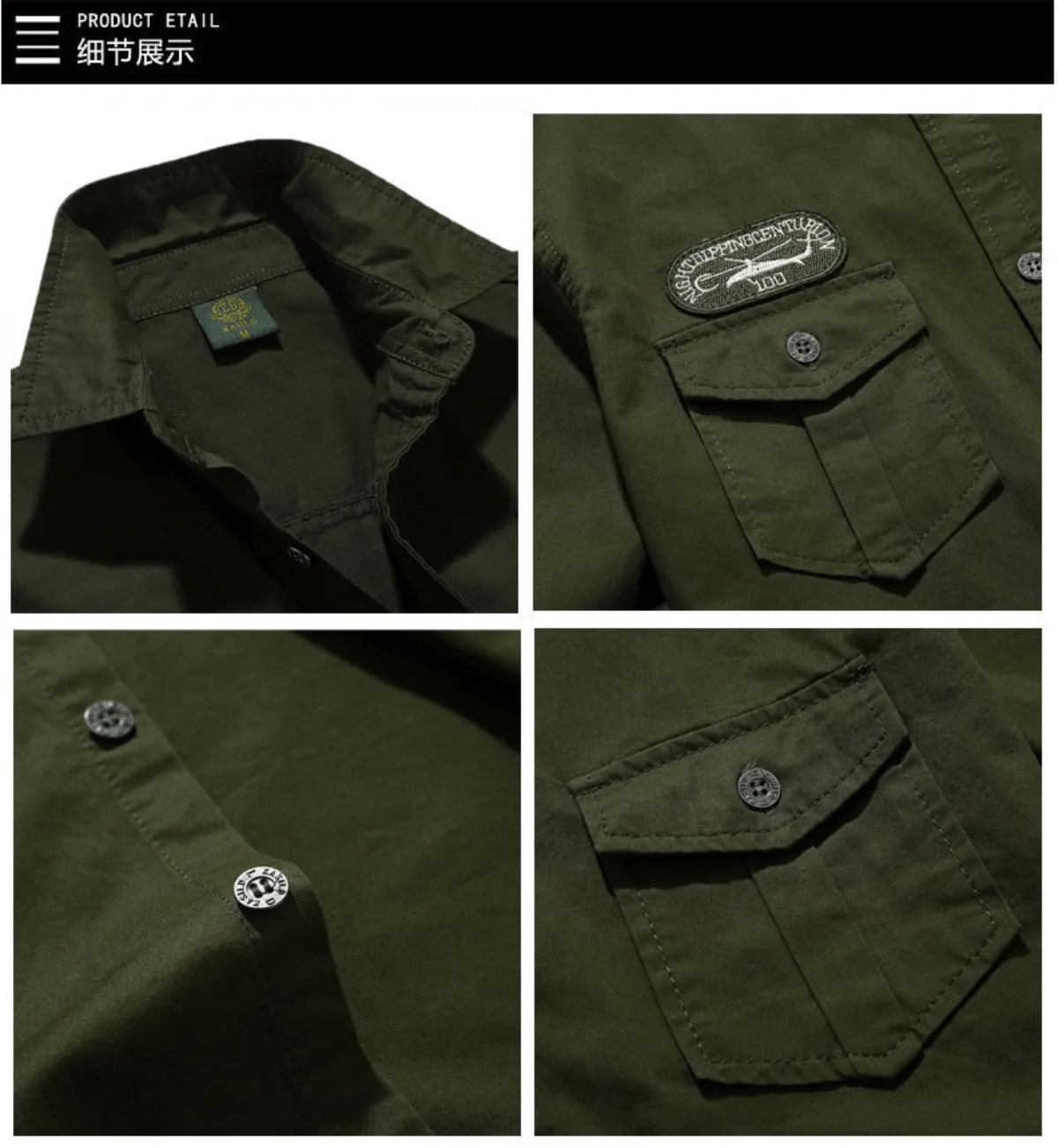 

Men's 2025 Military Style Shirt 100% Cotton Long Sleeve Tactical Work Uniform Spring Autumn Casual Utility Shirt