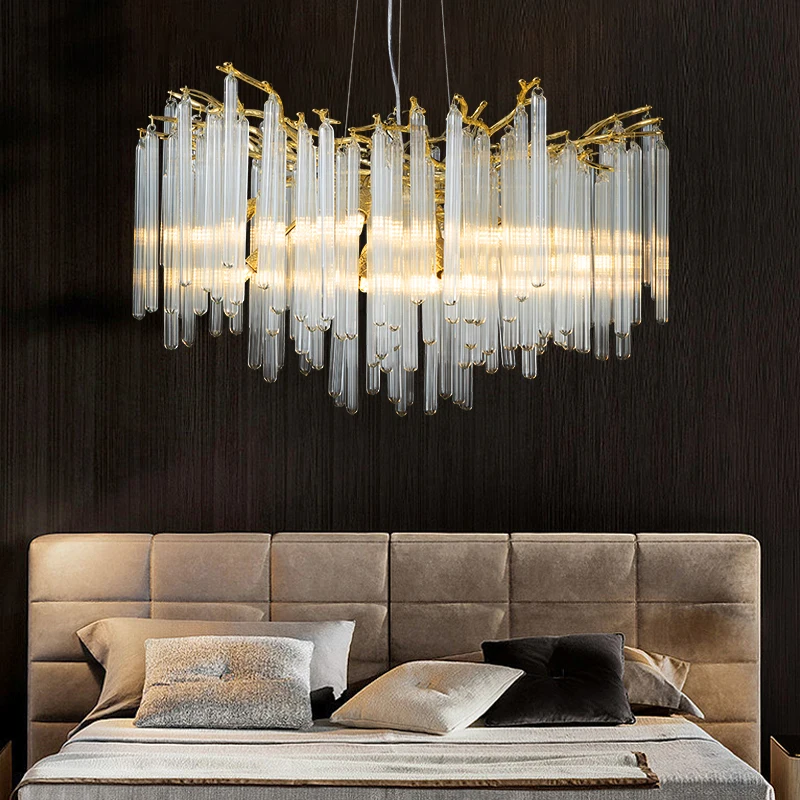 Modern Living Room Crystal Chandelier French Light Luxury Nordic Villa Atmospheric Restaurant Branch High-end Bedroom Main Light