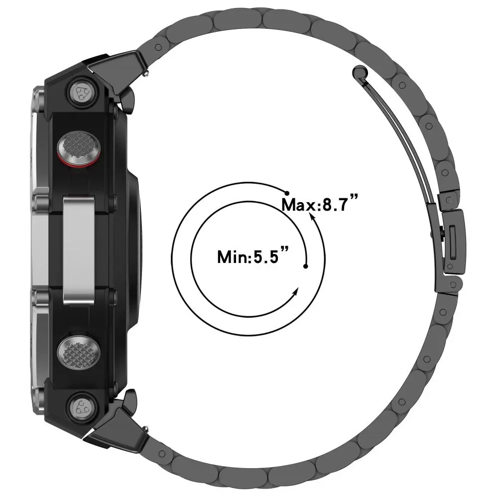 New Replacement Stainless Steel Strap Metal with Tool Bracelet Adjustable Watchband for Amazfit T-Rex 3 Smart Watch Accessories