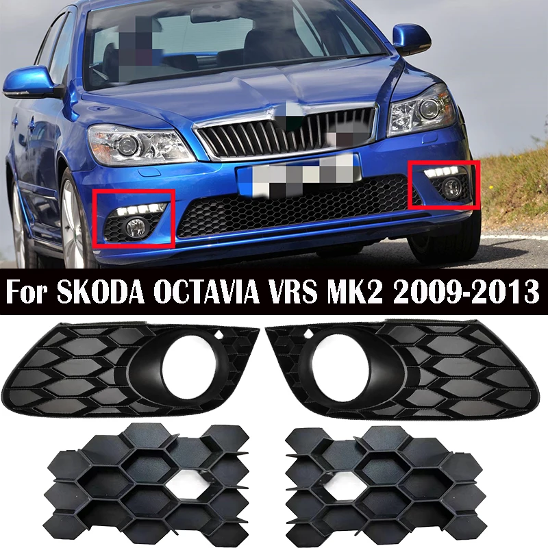 Pokrywa na światła przeciwmgielne z siatki przedni zderzak samochodowy dla Skoda Octavia Vrs Mk2 2009 2010 2011 2012 2013 1 z0807368c 1 z0807368c