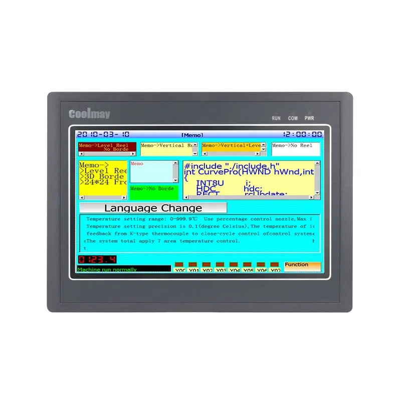 

Coolmay 10 Inch HMI Touch Panel RS232 RS485 Modbus Protocol industrial HMI TOUCH PANEL for automatic controller