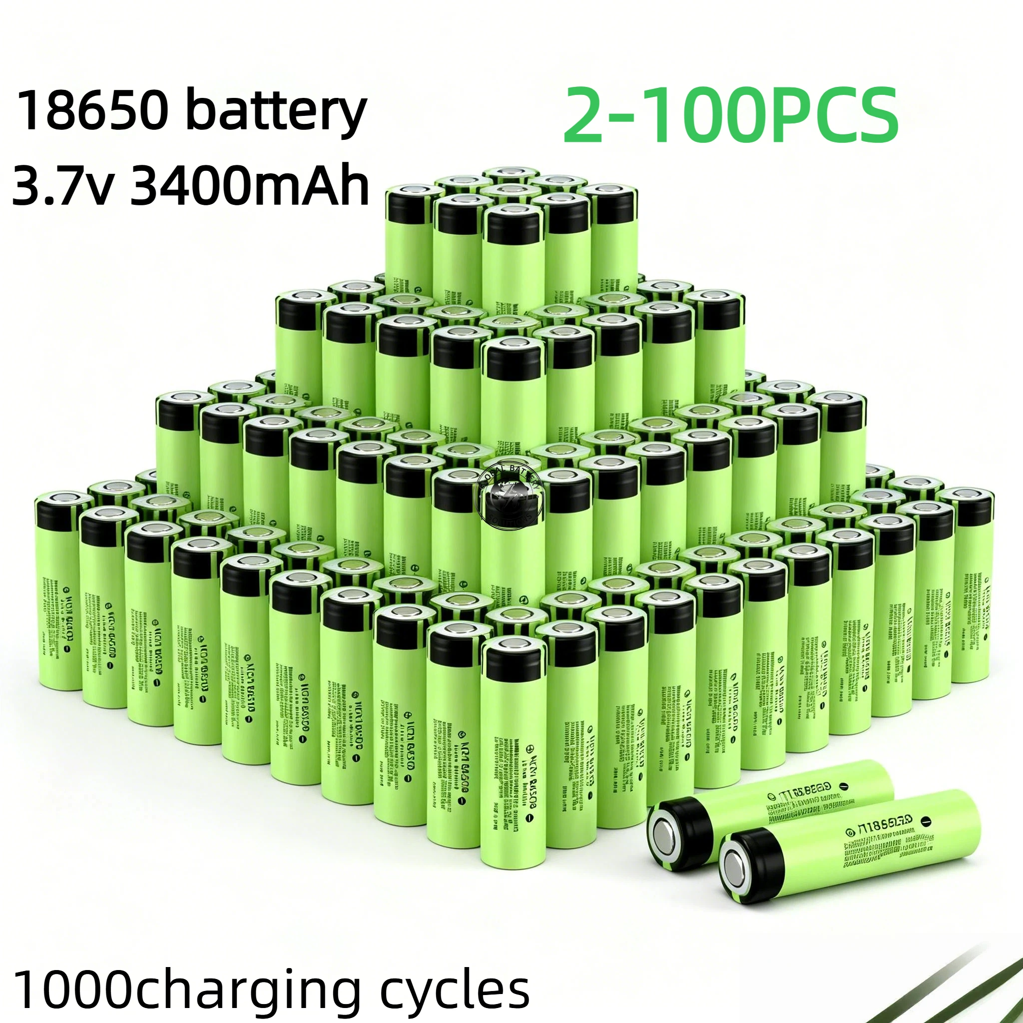 

Brand New Original NCR18650 3400mAh 3.7V Rechargeable Lithium Batteries Flat Head for Flashlights Power Tools