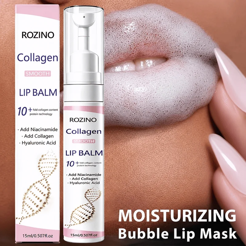 1Pcs/2Pcs/3Pcs 10+ Collagen Smooth Bubble Lip Mask/Lip Balm, Ultimate Lip Plumping Series, High Gloss Lip Balm, Smoothes and Creates a Sexy, Glossy, Plump Look, Enhances Lip Volume and Elasticity, Suitable for Dry, Chapped, Dead Skin, and Thin Lips, Korean Skincare Products, Lip Products, Autumn and Winter Skincare, Unisex
