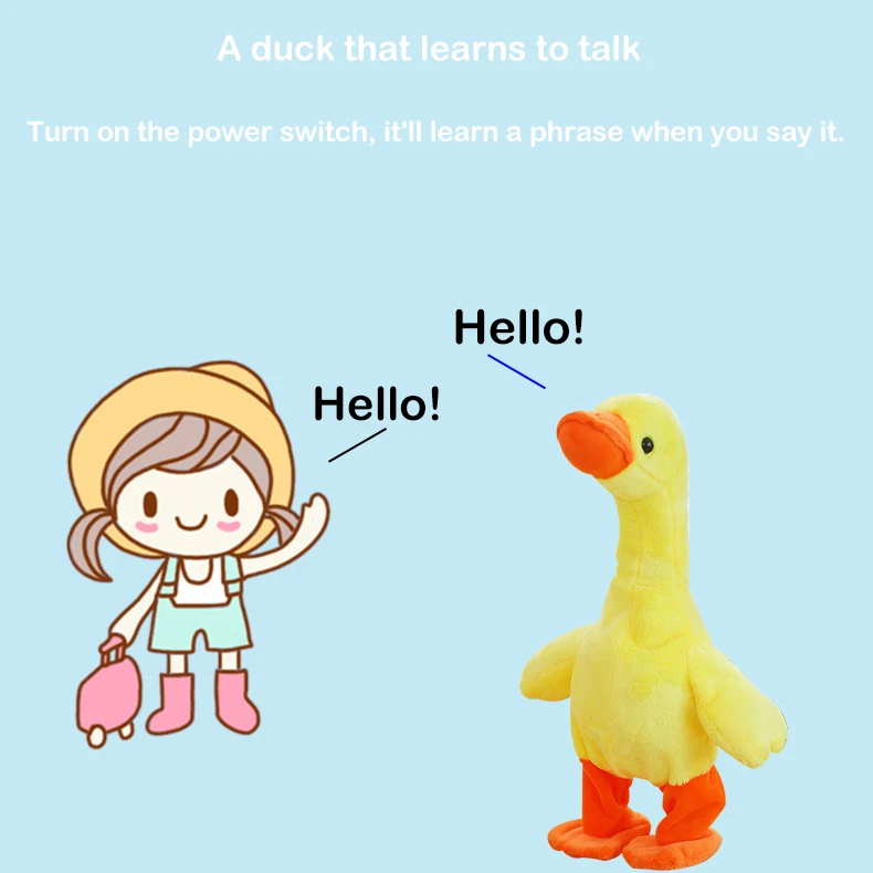 Kids Electric Toys Cartoon Cute Grab Your Neck Duck Will Sing Plush Toy Fun Walking And Singing Best Birthday Gifts For Kids