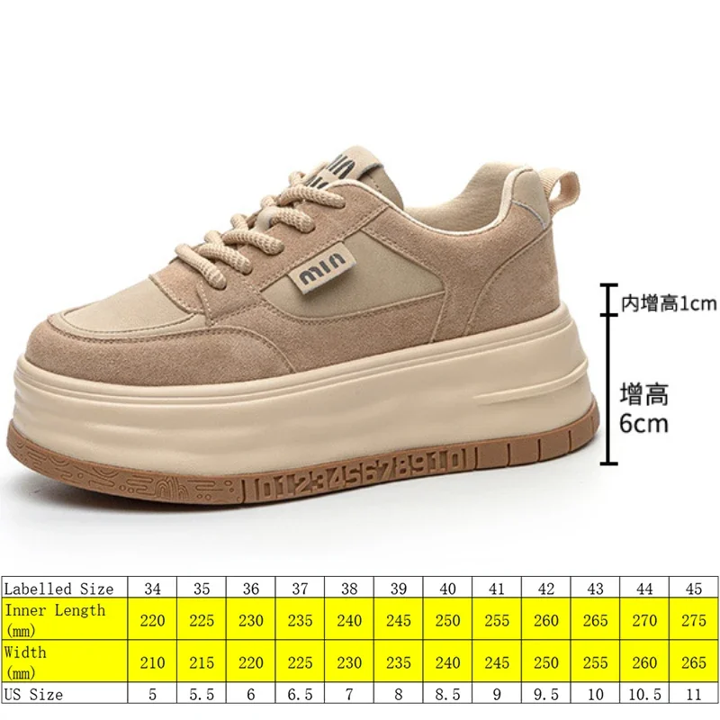 Fujin 7cm Cloth Suede Synthetic Genuine Leather  Fashion Women Autumn Chunky Sneaker Platform Wedge Women Vulcanize Spring Shoes