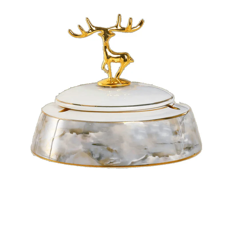 

Marbled light luxury ceramic ashtray, home, living room ashtray, high-end sense, office