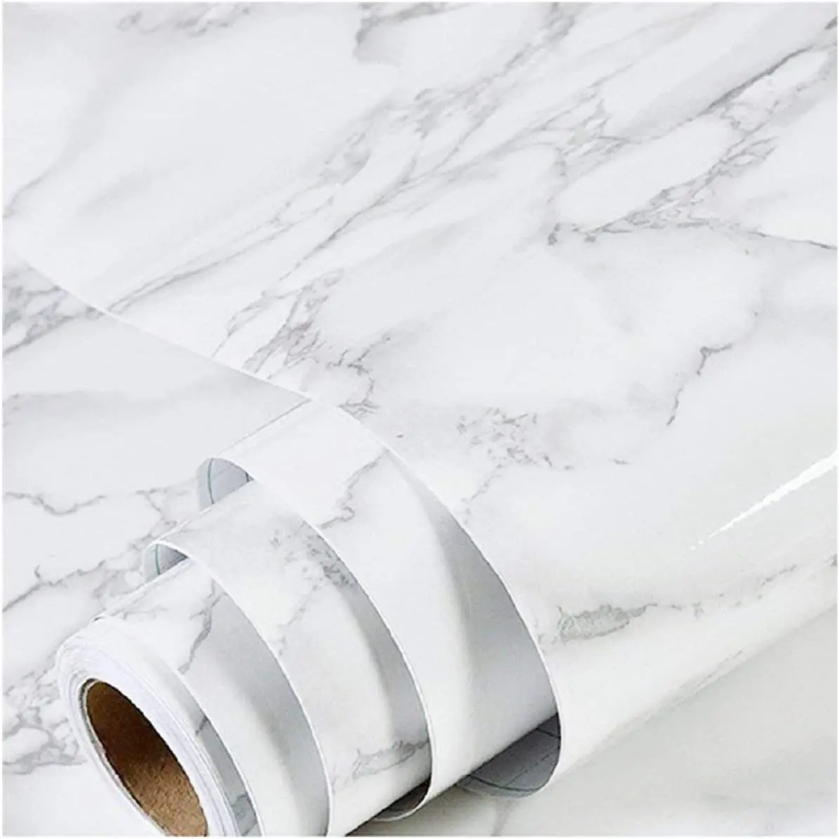 80ซม.Marble Wallpaper หินแกรนิตกระดาษสำหรับเฟอร์นิเจอร์เก่า Self Adhesive และถอดออกได้พื้นผิวหินอ่อนกระดาษ Peel และ Stick