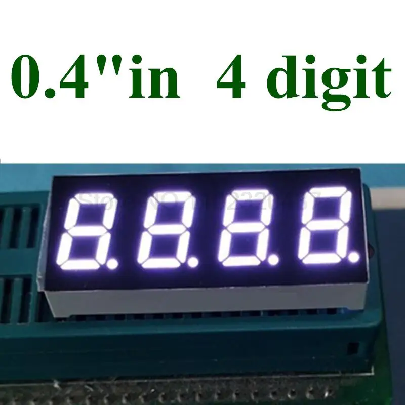 

20PCS WHITE 7 Segment LED Display 0.4 inch 4 bit Common Cathode Digital Tube seven Segment LED Display